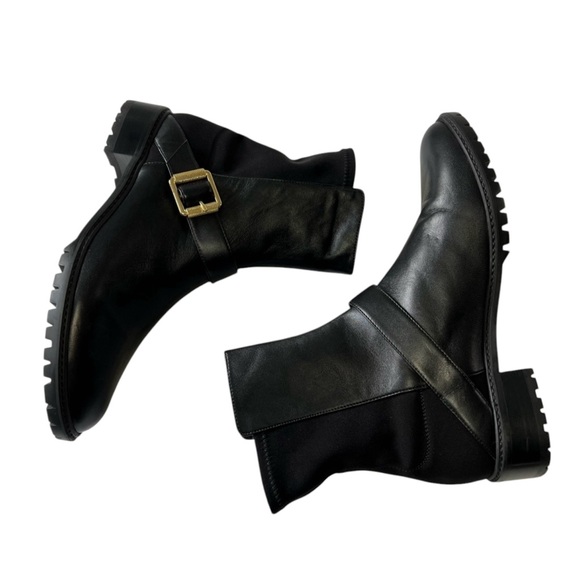 Stuart Weitzman City Buckle 5050 Black Leather Boots Women’s Size 10.5 - Picture 5 of 9